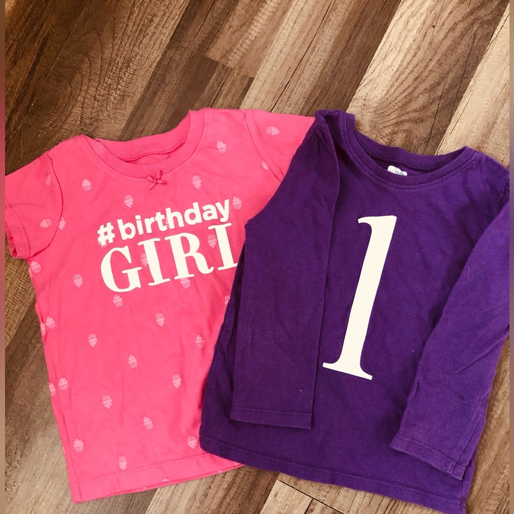 Lot of 2 Girls Birthday shirts.
